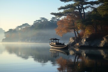 Autumn morning in Matsushima, Miyagi. Generative AI