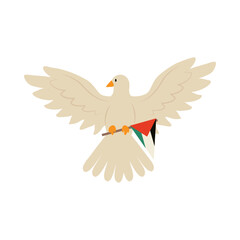 palestine flag with peace dove
