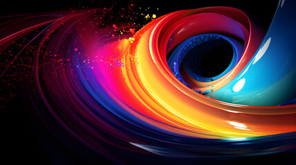 A colorful swirl of paint - abstract background - obrazy, fototapety, plakaty
