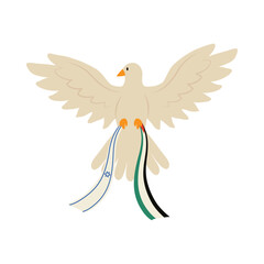 israel and palestine flags in peace dove