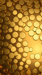 Abstract background texture of gold circles. AI Generated