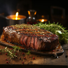 grilled steak with vegetables
