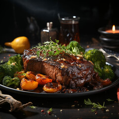 lamb chops with vegetables