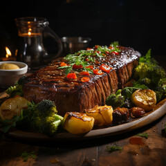 lamb chops with vegetables