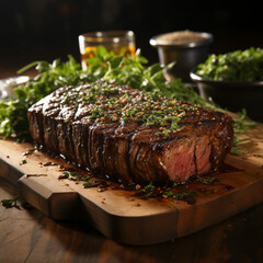 grilled meat with vegetables