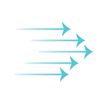 Wind direction arrows and air flow illustration. 