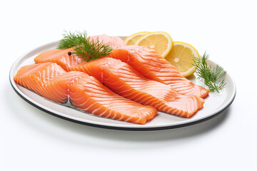 raw salmon on a plate