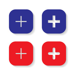 Obraz premium Add icon vector in square button. Social media attach sign symbol