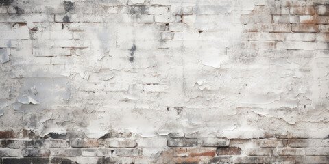 Vintage wall with white worn paint, old plaster texture background