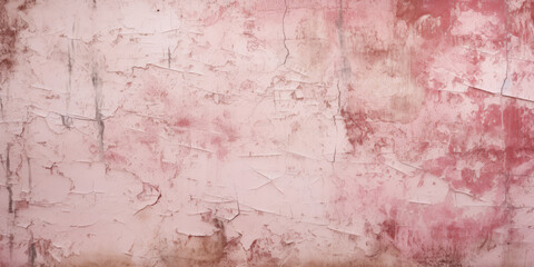 Old pink paint texture background, vintage wall with cracked plaster - obrazy, fototapety, plakaty