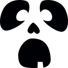 Cute pumpkin face. Halloween scary monster.