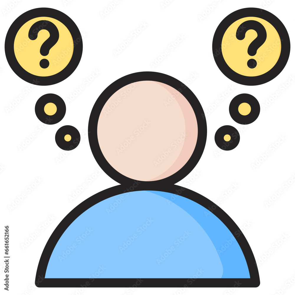Poster consideration outline color icon