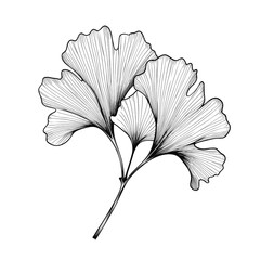 Hand Drawn Sketch Ginkgo Leaf Illustration
