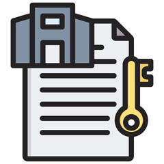Lease Agreement Outline Color Icon