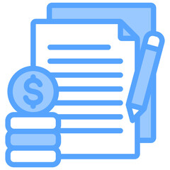 Financing Contract Blue Icon