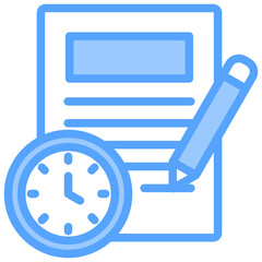 Duration Contract Blue Icon