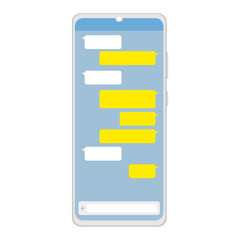 모바일 휴대폰 채팅 화면 벡터 일러스트