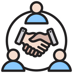 Collaboration Outline Color Icon