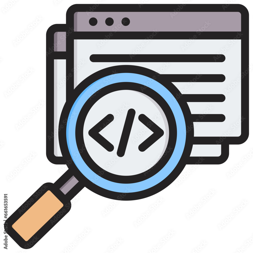 Poster Analysis Code Outline Color Icon