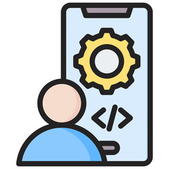 Application Developer Outline Color Icon