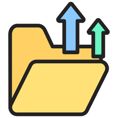 File Upload Outline Color Icon