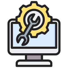 Web Maintenance Outline Color Icon