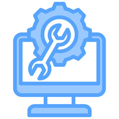 Web Maintenance Blue Icon