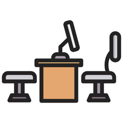 Commercial Space Outline Color Icon