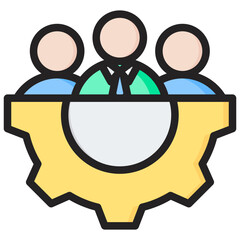 Team Outline Color Icon