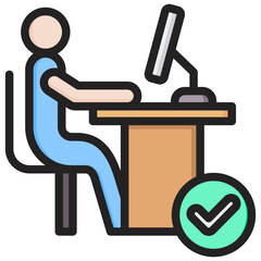 Comfortable Workplace Outline Color Icon