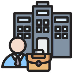 Business Center Outline Color Icon