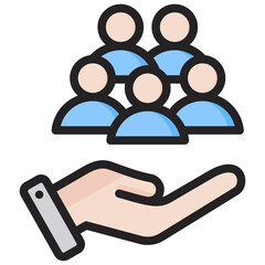 Employee Outline Color Icon