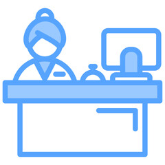 Receptionist Blue Icon