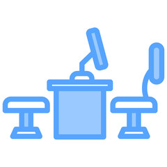 Commercial Space Blue Icon