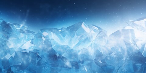 glowing blue, cyan grey abstract background with ice shapes floating in antarctica