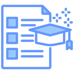 College Entrance Exams Blue Icon