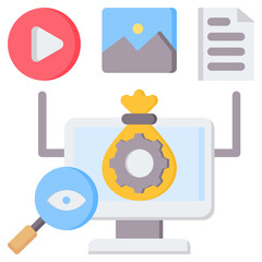 Obraz premium Asset Auditing Flat Icon