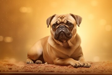 Cute Pug Picture: Professional Photoshoot showcasing an adorable posing pug, generative AI