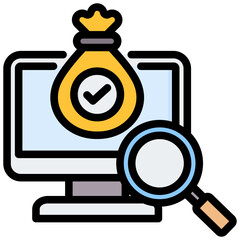 Digital Asset Indexing Outline Color Icon