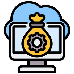 Digital Asset Repository Outline Color Icon