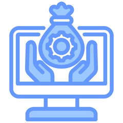 Digital Asset Management Blue Icon