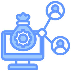 Asset Sharing Blue Icon