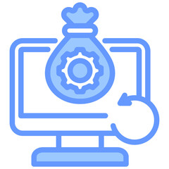 Digital Asset Recovery Blue Icon