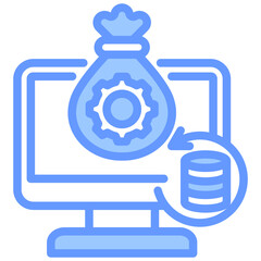 Digital Asset Backup Blue Icon