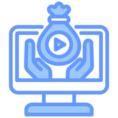 Video Asset Management Blue Icon