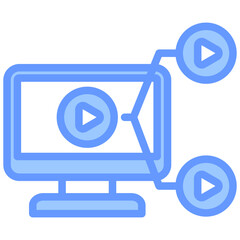 Content Versioning Blue Icon