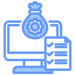 Asset Usage Analytics Blue Icon