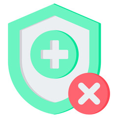 Fototapeta premium No Health Insurance Flat Icon