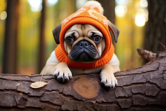 Pug's Playful and Loving Personality Captured: Cute Pictures of the Adorable Pup, generative AI