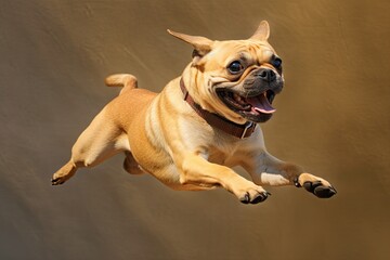 Obraz premium Pug-tastic Action Shots: A Sizzling Compilation of Dynamic Pug Images, generative AI